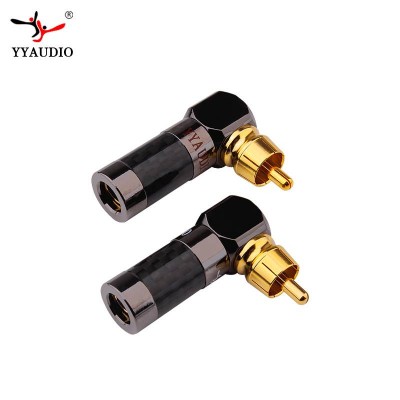 Pure Copper L Type Rca Plug Audio Amplifier Av Audio Cable Connector Signal Lotus Plug